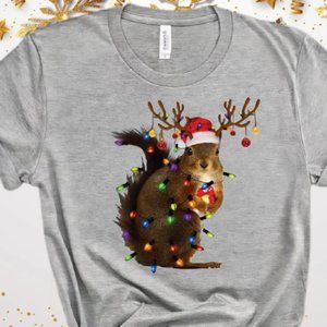 Christmas Squirrel Lights Shirt, Funny Christmas Tshirt, Christmas Shirt